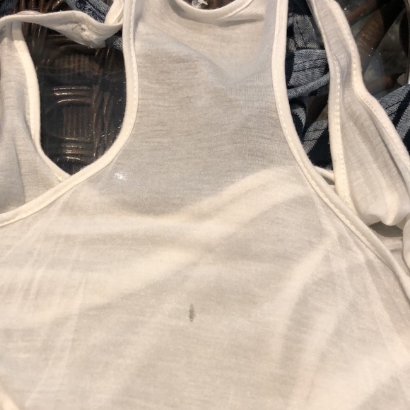 Forever 21 2 in 1 Attached Racerback White Tank Top & Navy Blue Coverup Size Med - Picture 10 of 10